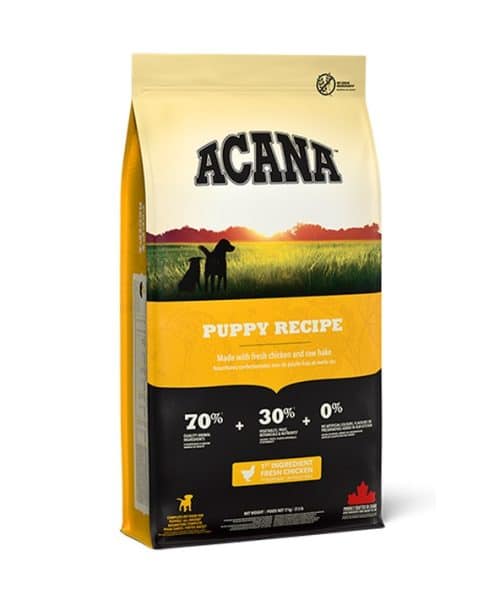 אקנה | מזון לגורי כלבים - עוף ודג קוד ללא דגנים