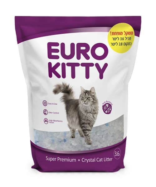 יורוקיטי | חול קריסטלי לחתולים | 3.6 ליטר