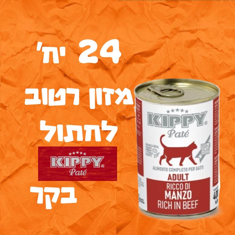 24 יחידות מזון רטוב לחתול קיפי בקר