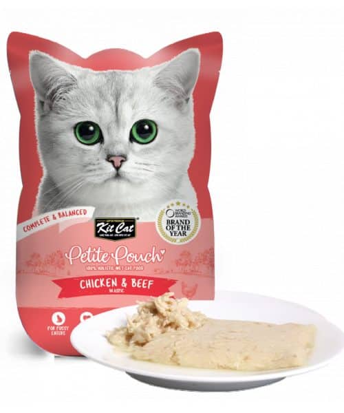 קיט קט | פאוץ' - עוף ובקר בג'לי | 70 גר'
