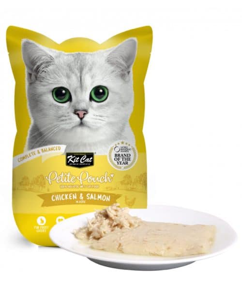 קיט קט | פאוץ' - עוף וסלמון בג'לי | 70 גר'