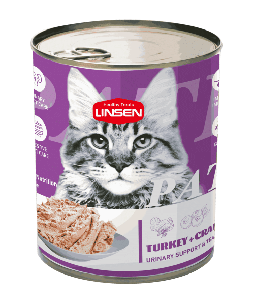 לינסן | פטה לחתול - הודו וחמוציות | 375 גר'