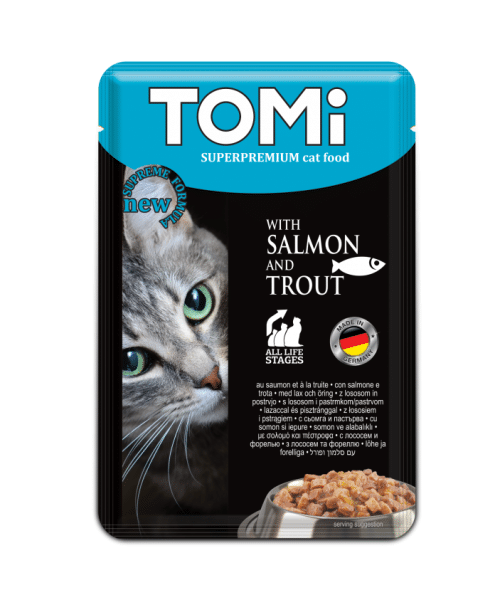טומי | פאוץ' לחתול - סלמון ופורל | 100 גר'