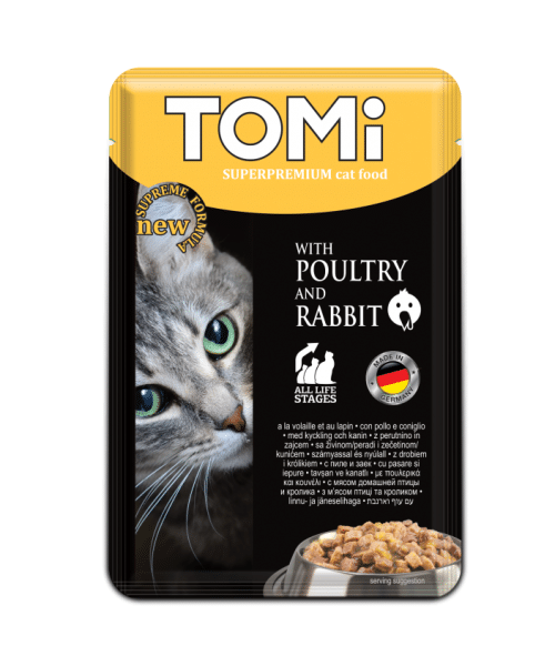 טומי | פאוץ' לחתול - עוף וארנבת | 100 גר'