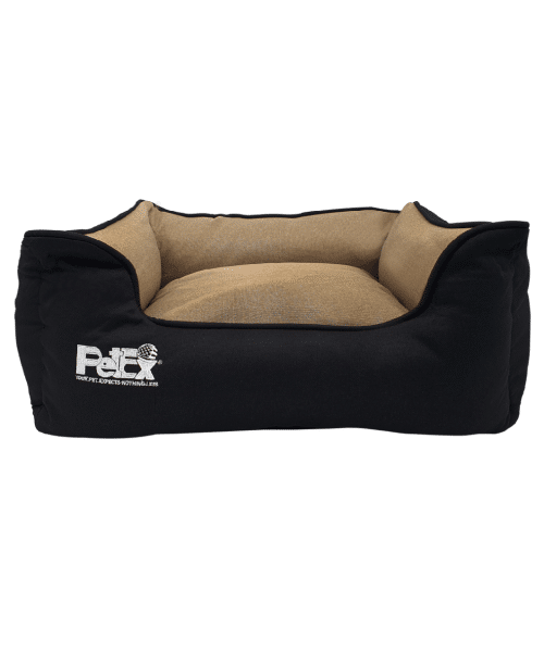 פטקס | מיטה לכלב דגם רטרו - שחור בז'