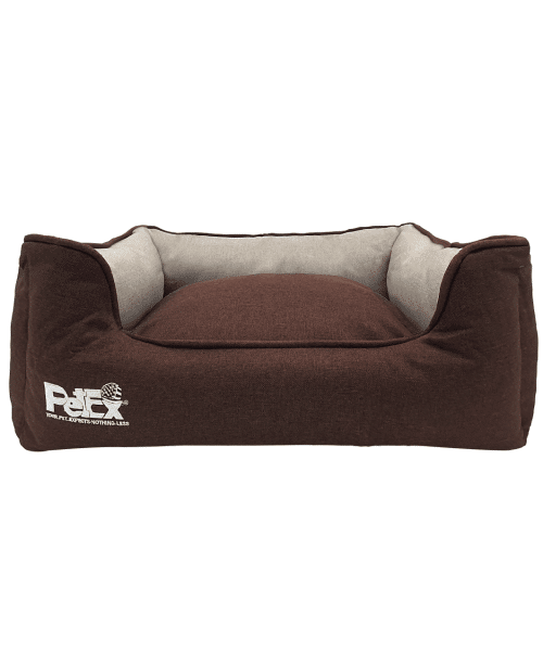 פטקס | מיטה לכלב דגם רטרו - חום קרם