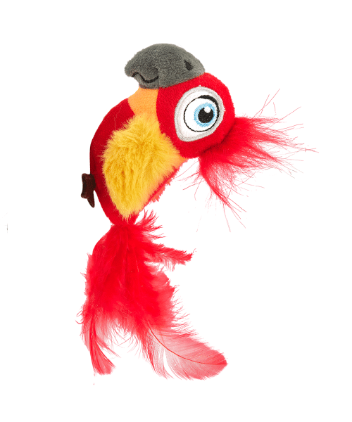 פופוס | בובה לחתול - תוכי מצייץ עם קטניפ