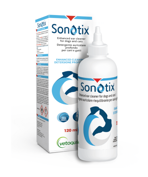 סונוטיקס | תמיסה לניקוי אוזניים לכלב ולחתול  | 120 מ"ל