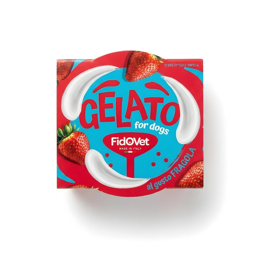 גלידה לכלב FidoVet בטעם תות 40 גרם