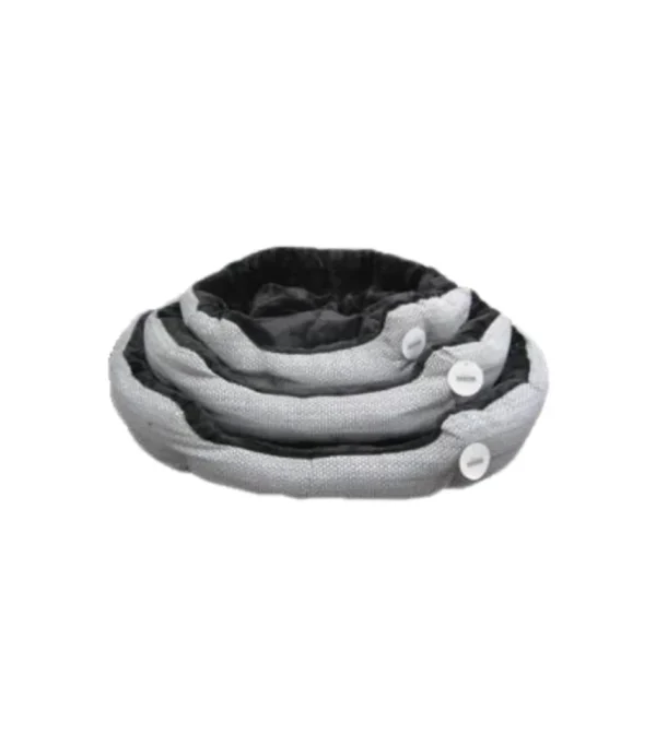 Pet Life Round Bed Black White 95 cm L