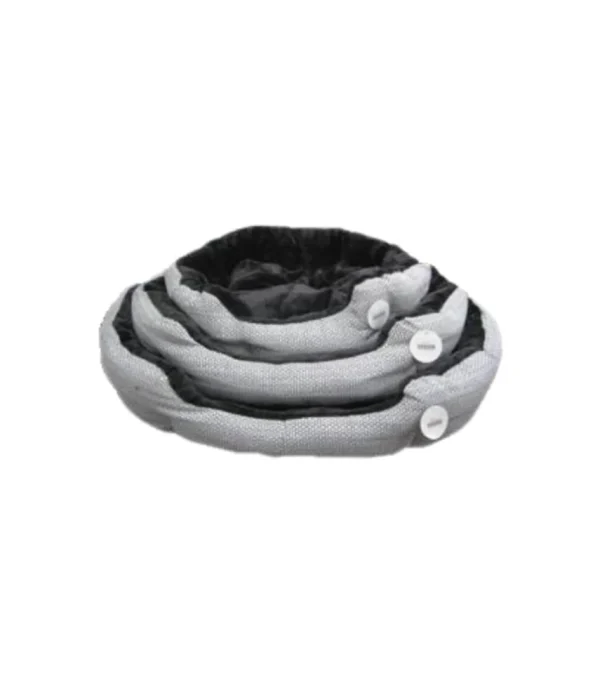 Pet Life Round Bed Black White 75 cm M